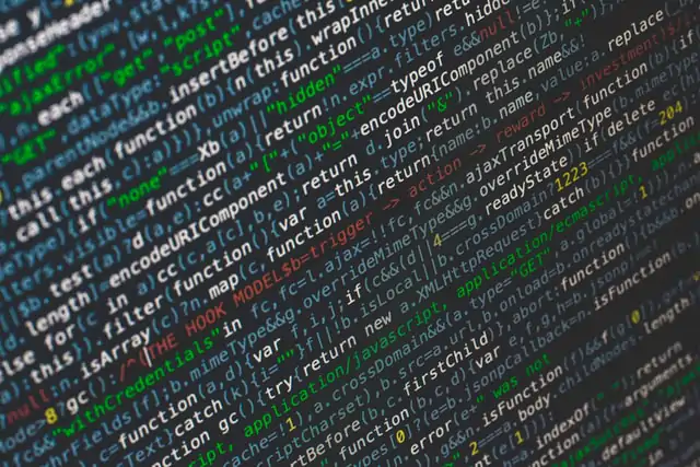 Code displayed on a screen
